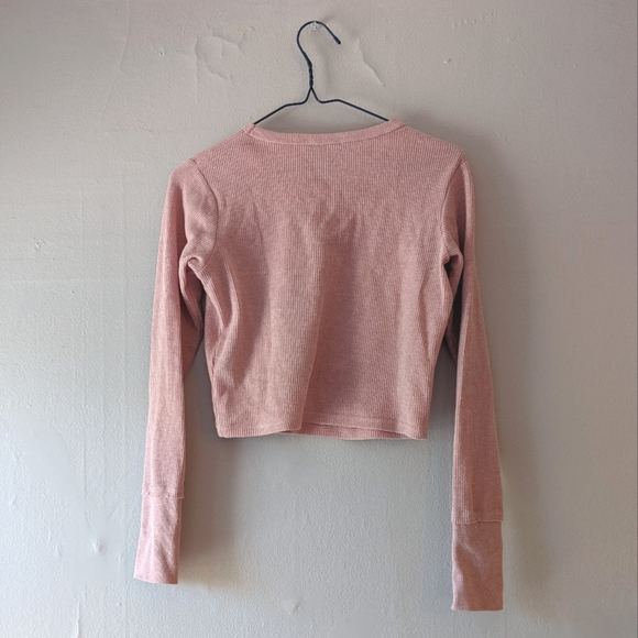 2/$20 Pink Waffle Crop Dip Medium Women's - Picture 5 of 5